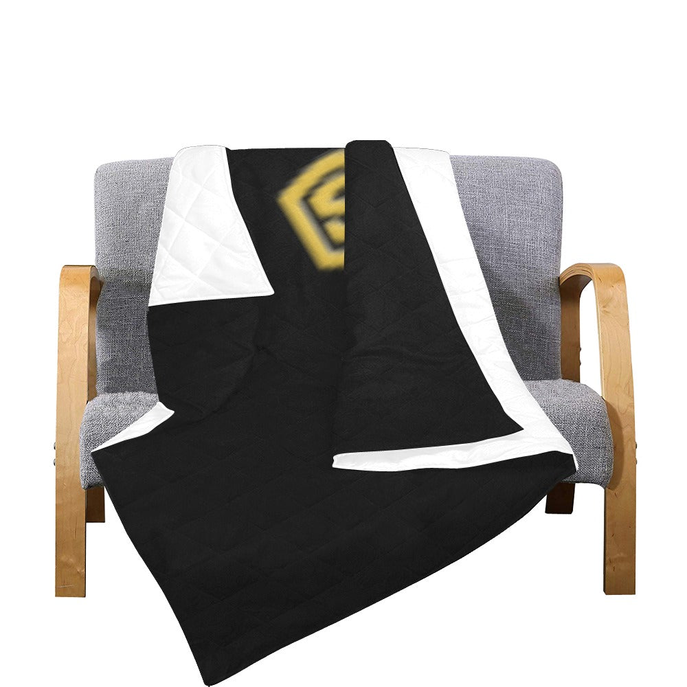 BLACK CISTOM QUILT GOLD LOGO Custom Quilt 70" x 80"