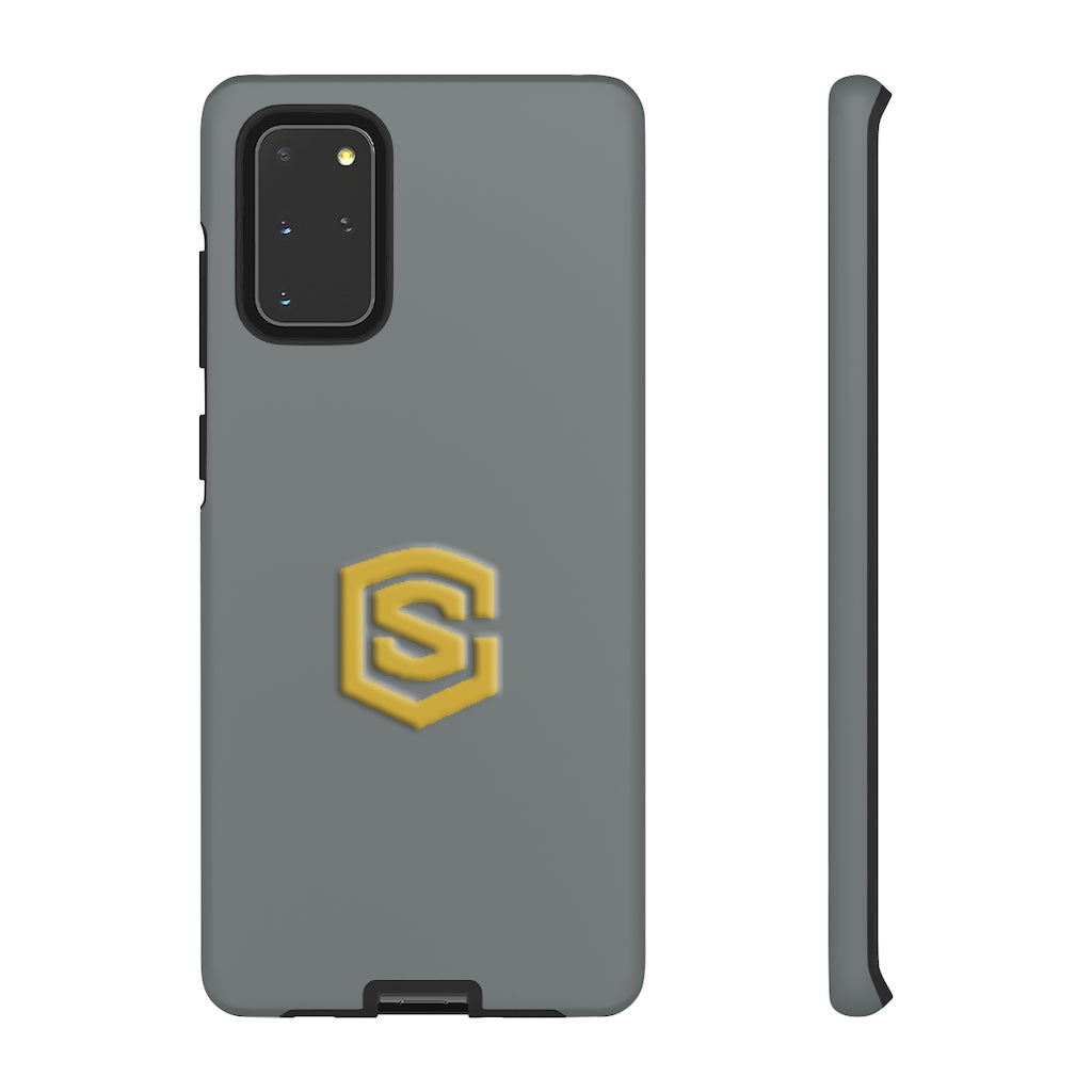 Grey Tough Cases Gold Logo