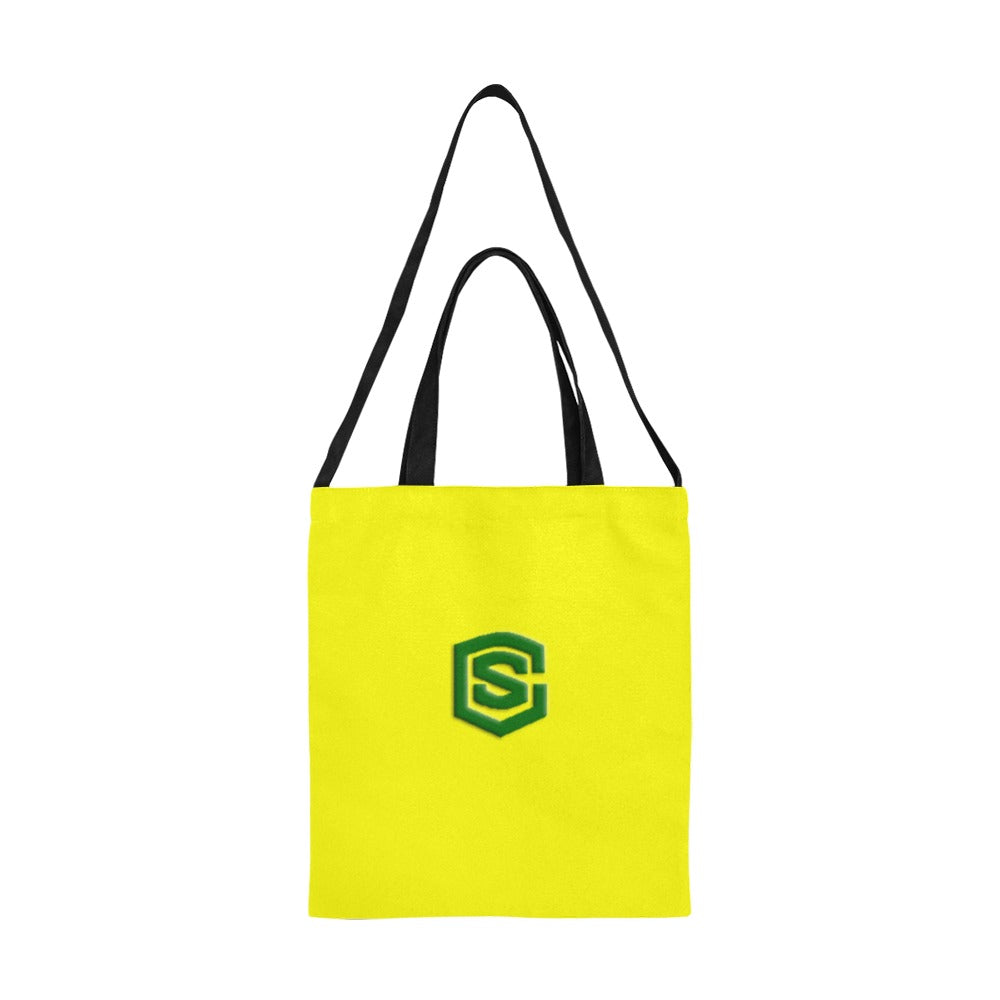Yellow All Over Print Canvas Tote Bag With Green Logo All Over Print Canvas Tote Bag(Model1698)(Medium)
