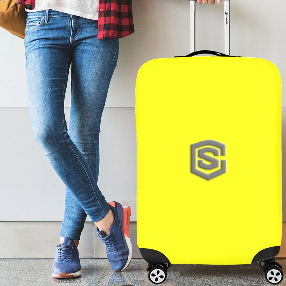 YELLOW LUGGAGE COVER WITH GRAY LOGO Luggage Cover (Large Size) (26"-28")
