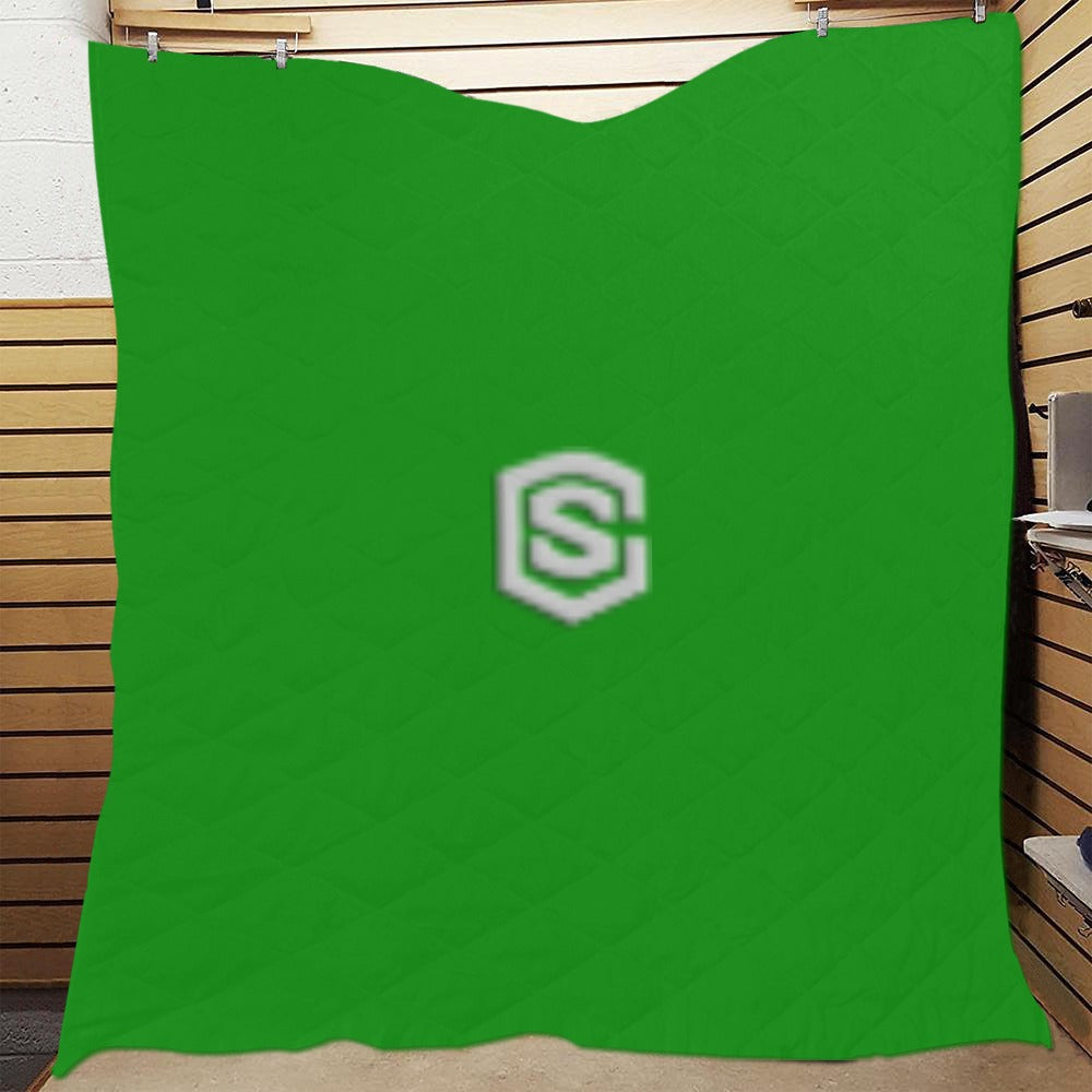 GREEN CISTOM QUILT SELVER LOGO Custom Quilt 70" x 80"