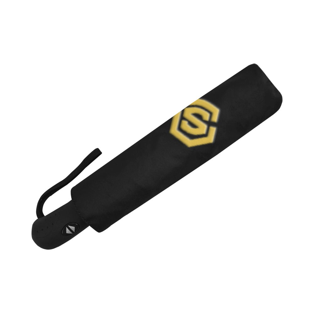 Black Anti-UV Automatic Umbrella With Gold Logo Anti-UV Automatic Umbrella(Outside Printing)(Model U09)