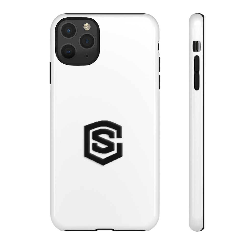 White Tough Cases Black Logo