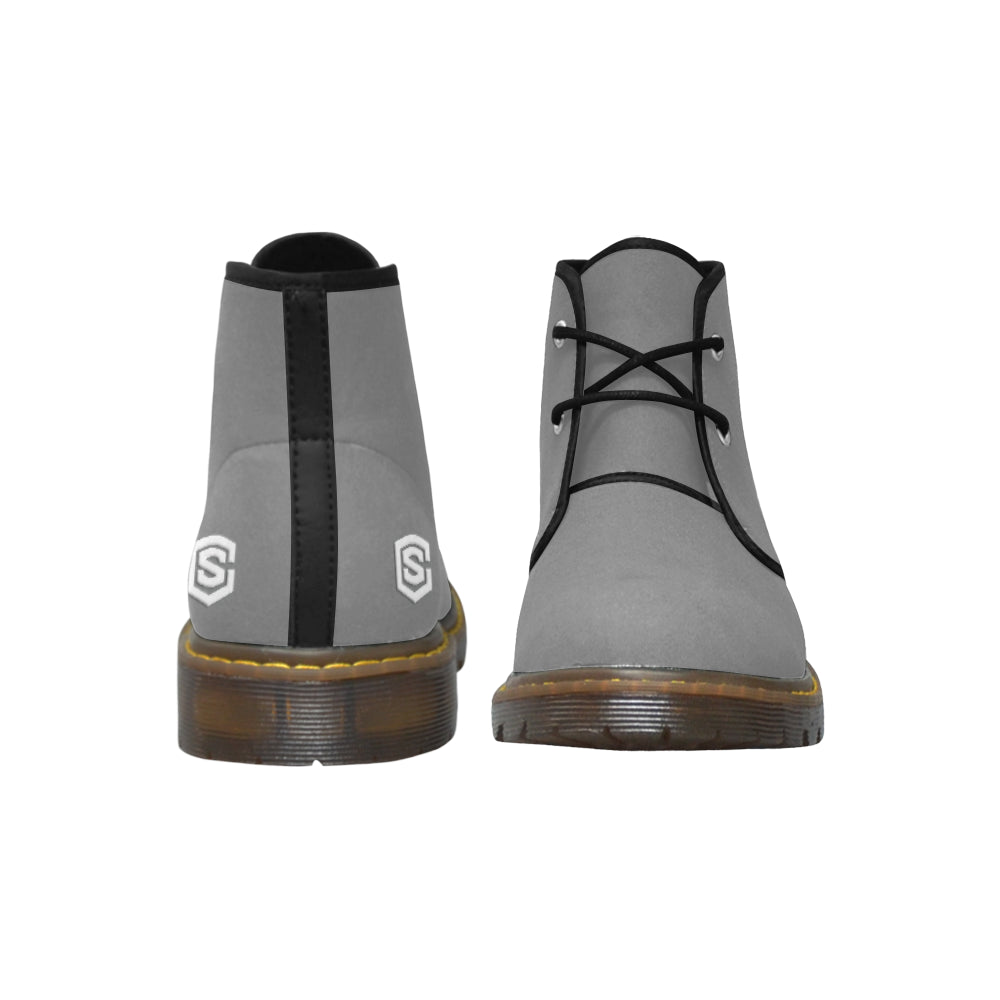 White Logo Men's Nubuck Chukka Boots (Model 2402)