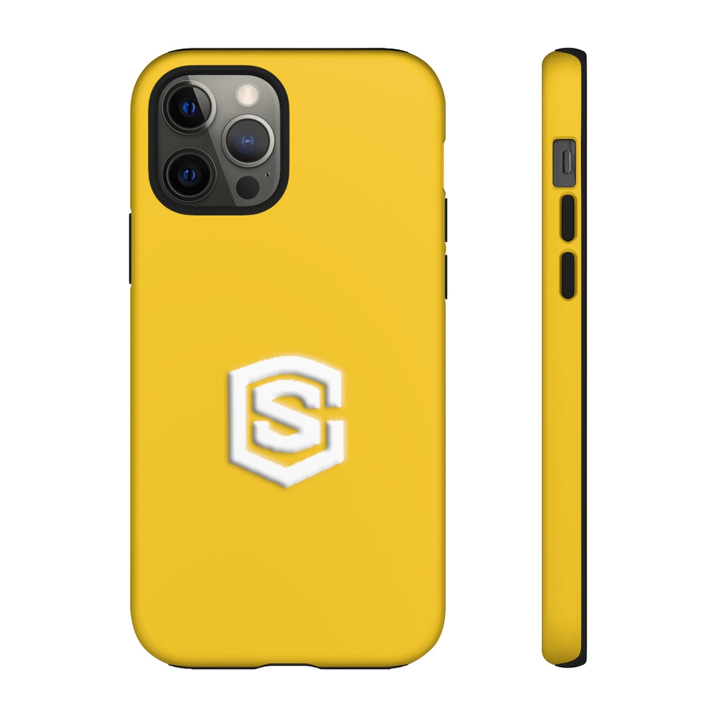 Yellow Tough Cases White Logo