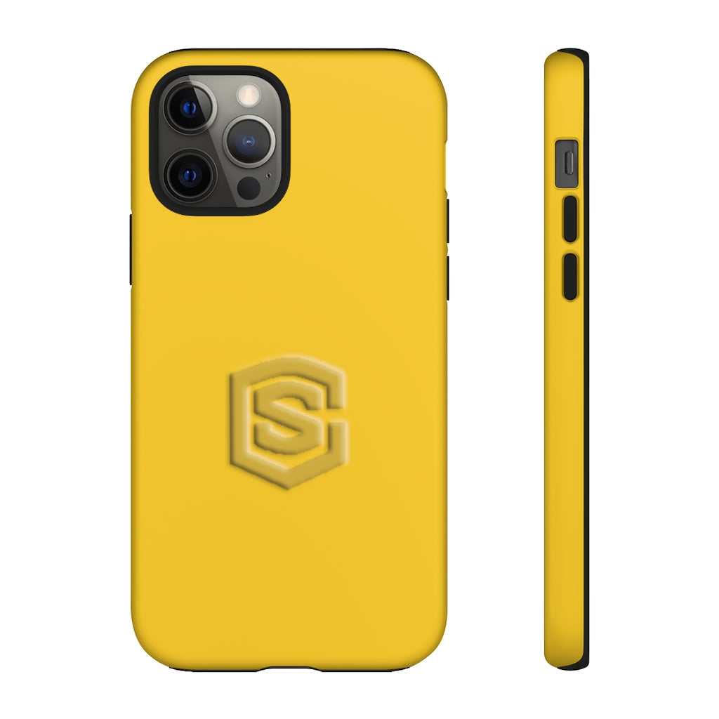 Yellow Tough Cases Gold Logo