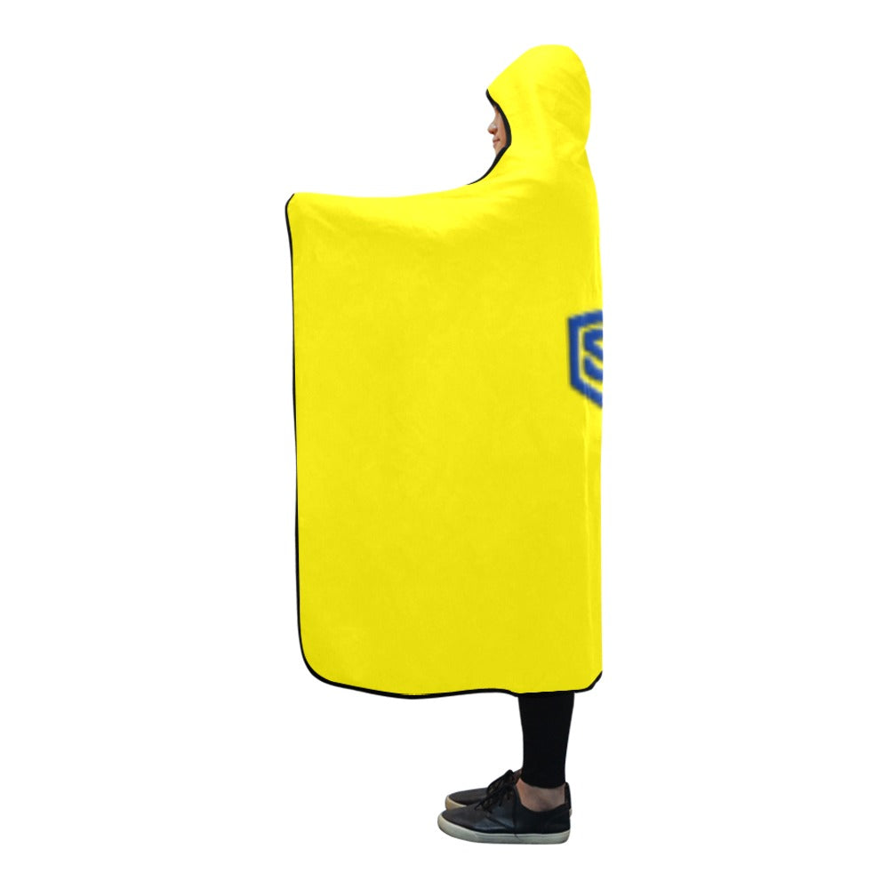 YELLOW Hooded Blanket WHITH BLUE LOGO Hooded Blanket 80"x56"
