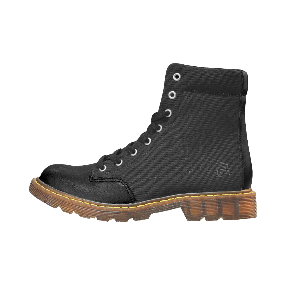 black logo Apache Round Toe Women's Winter Boots (Model 1402)