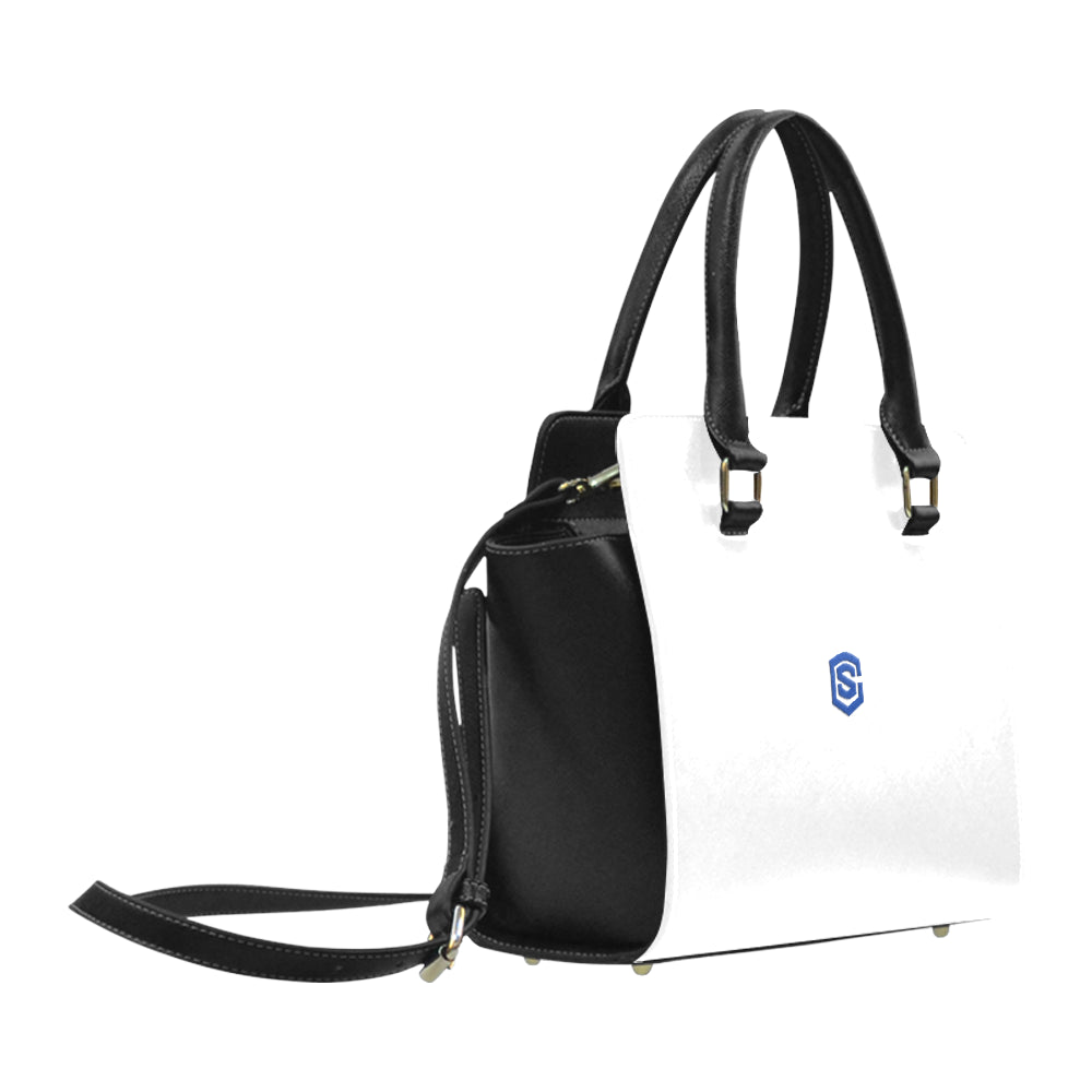 BLACK CLASSIC SHOULDER HANDBAG blue logo Classic Shoulder Handbag (Model 1653)