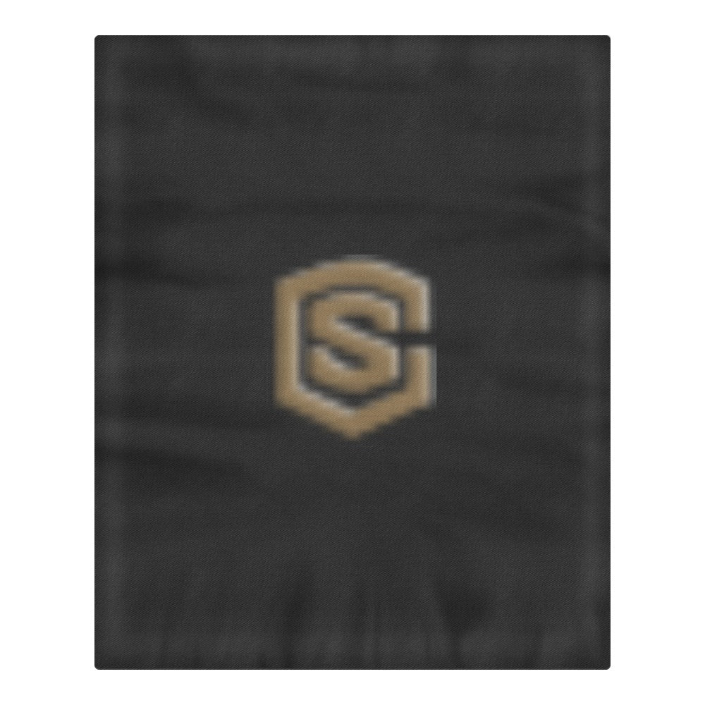 Black 3-Piece Bedding Set (1 Duvet Cover 86"x70"; 2 Pillowcases 20"x30")(One Side) wtih Brown Logo 3-Piece Bedding Set (1 Duvet Cover 86"x70"; 2 Pillowcases 20"x30")(One Side)