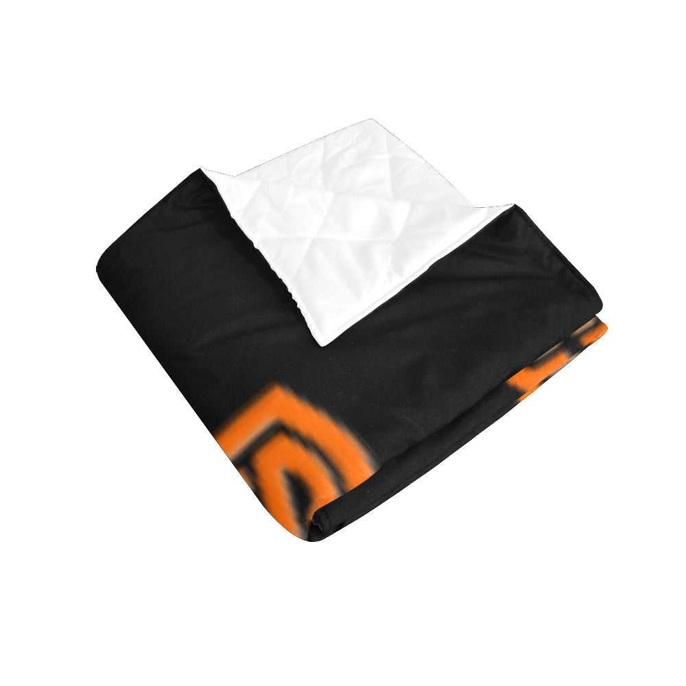 Black Custom Quilt Orange Logo Custom Quilt 50" x 60"