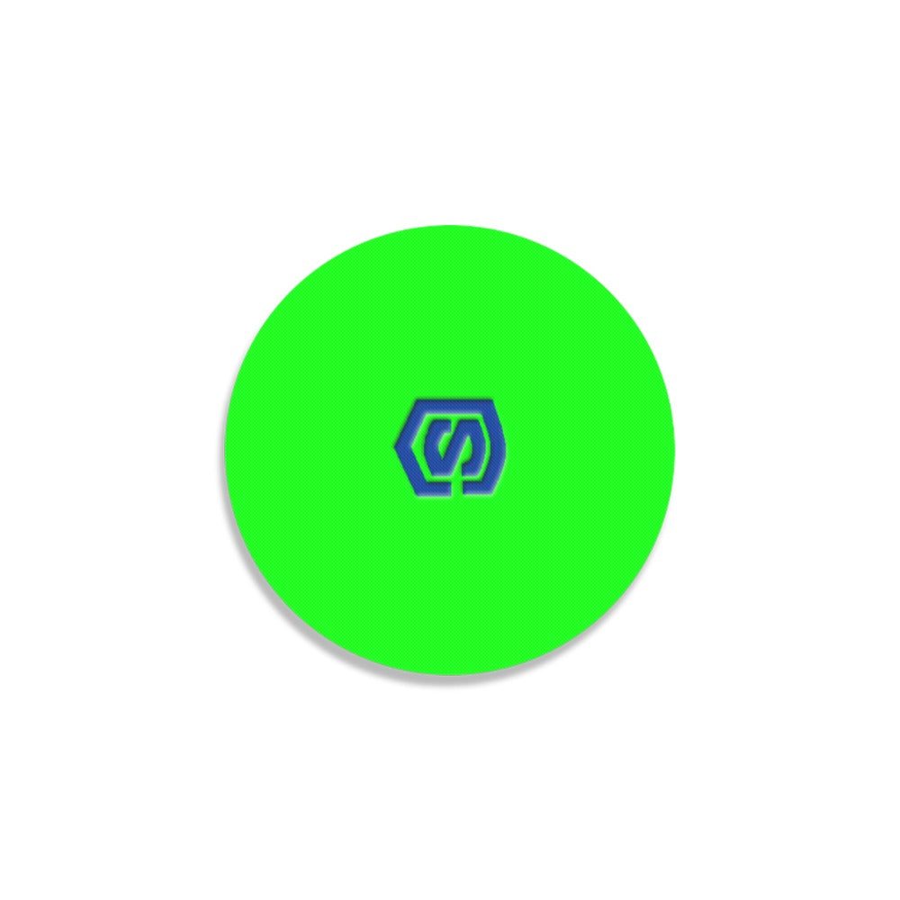 Green Round Coaster with Blue Logo Round Coaster