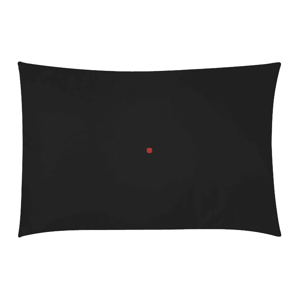 Black Duvet Cover Red Logo 3-Piece Bedding Set (1 Duvet Cover 86"x70"; 2 Pillowcases 20"x30")(One Side)