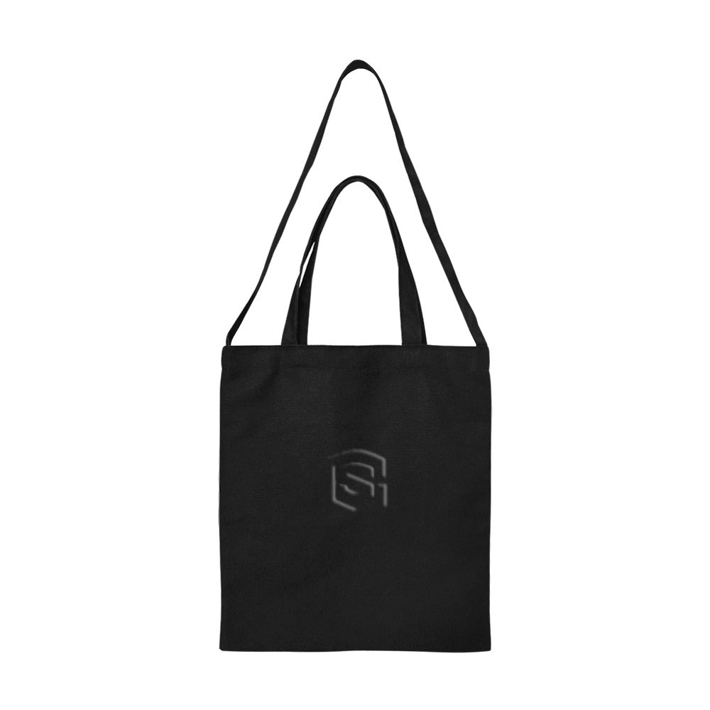 Black All Over Print Canvas Tote Bag With Black Logo All Over Print Canvas Tote Bag(Model1698)(Medium)