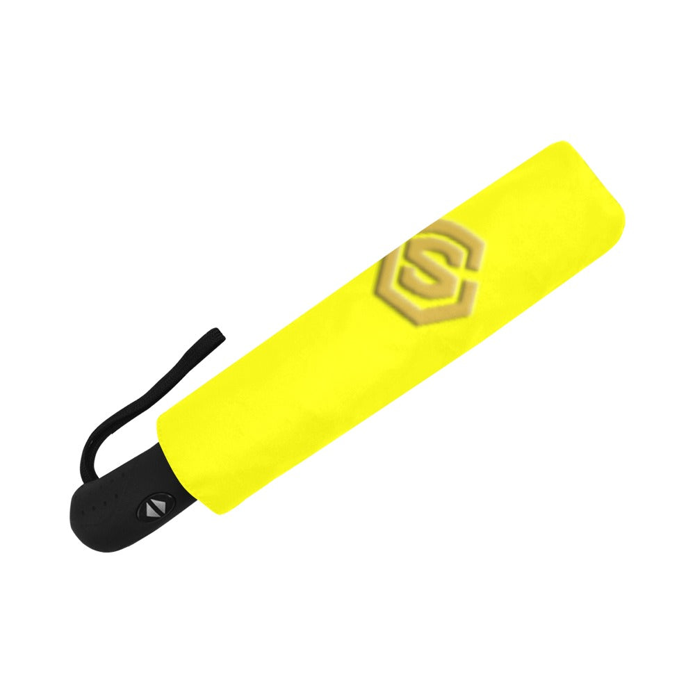 Yellow Anti-UV Automatic Umbrella With Gold Logo Anti-UV Automatic Umbrella(Outside Printing)(Model U09)