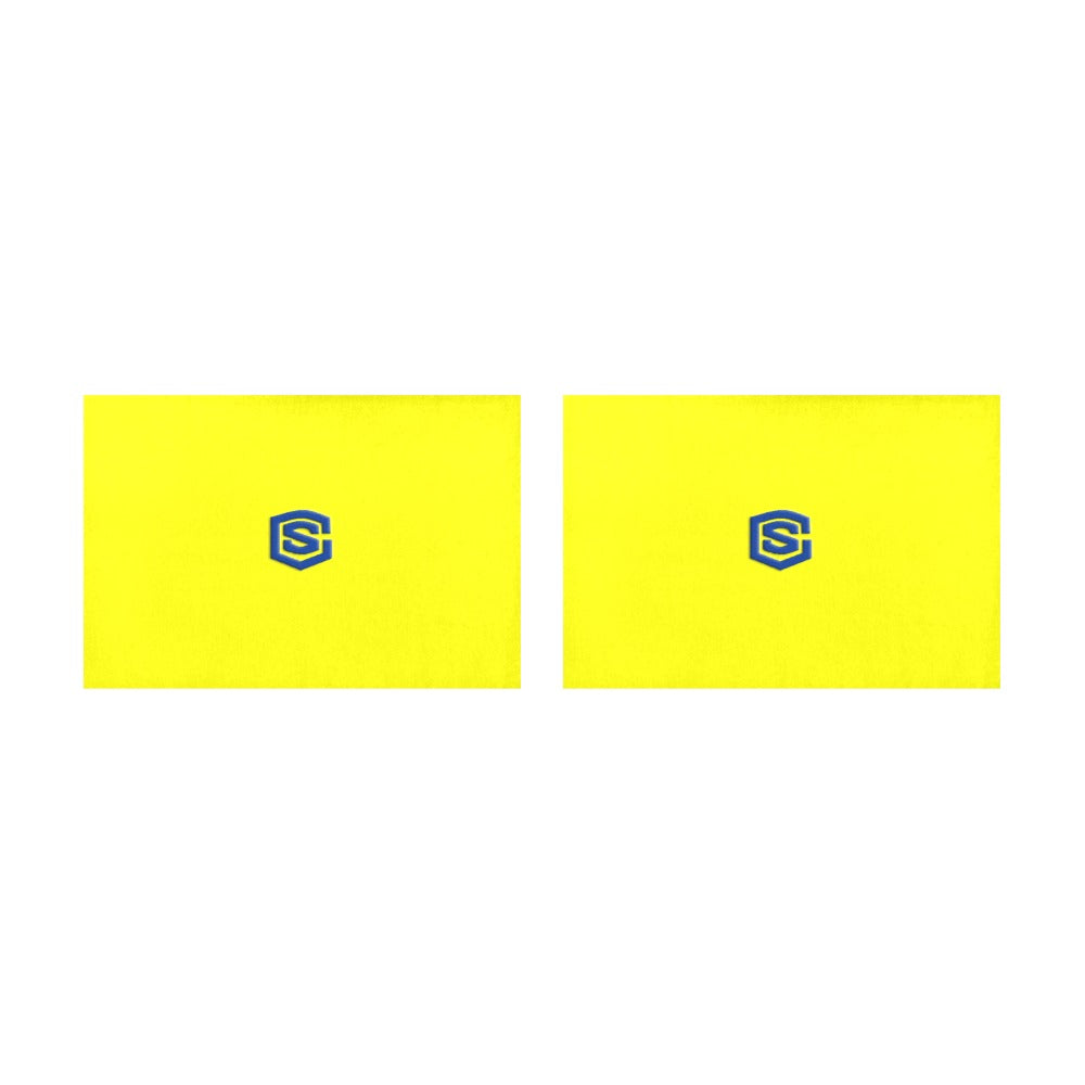 Yellow Placemats 12" x 18" With Blue Logo Placemats 12" x 18" (Set of 2)