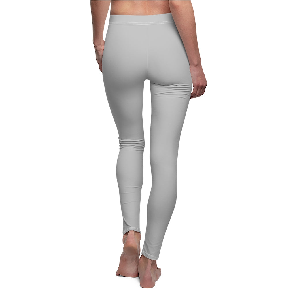 Grey Women's Cut & Sew Casual Leggings Silver logo