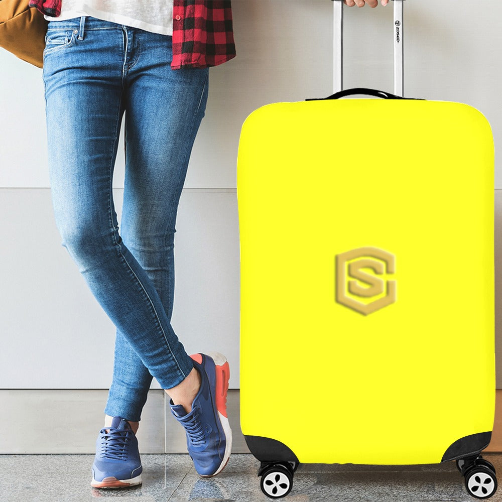 YELLOW LUGGAGE COVER WITH GOLD LOGO Luggage Cover (Large Size) (26"-28")