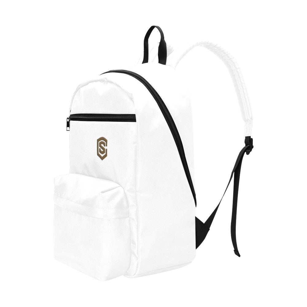 White Travel Backpack With Brown Logo Travel Backpack(Large Capacity)(Model 1691)