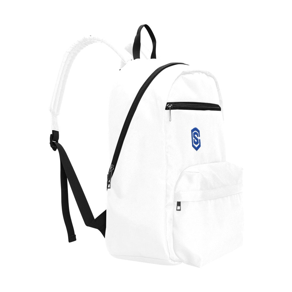 White Travel Backpack With Blue Logo Travel Backpack(Large Capacity)(Model 1691)