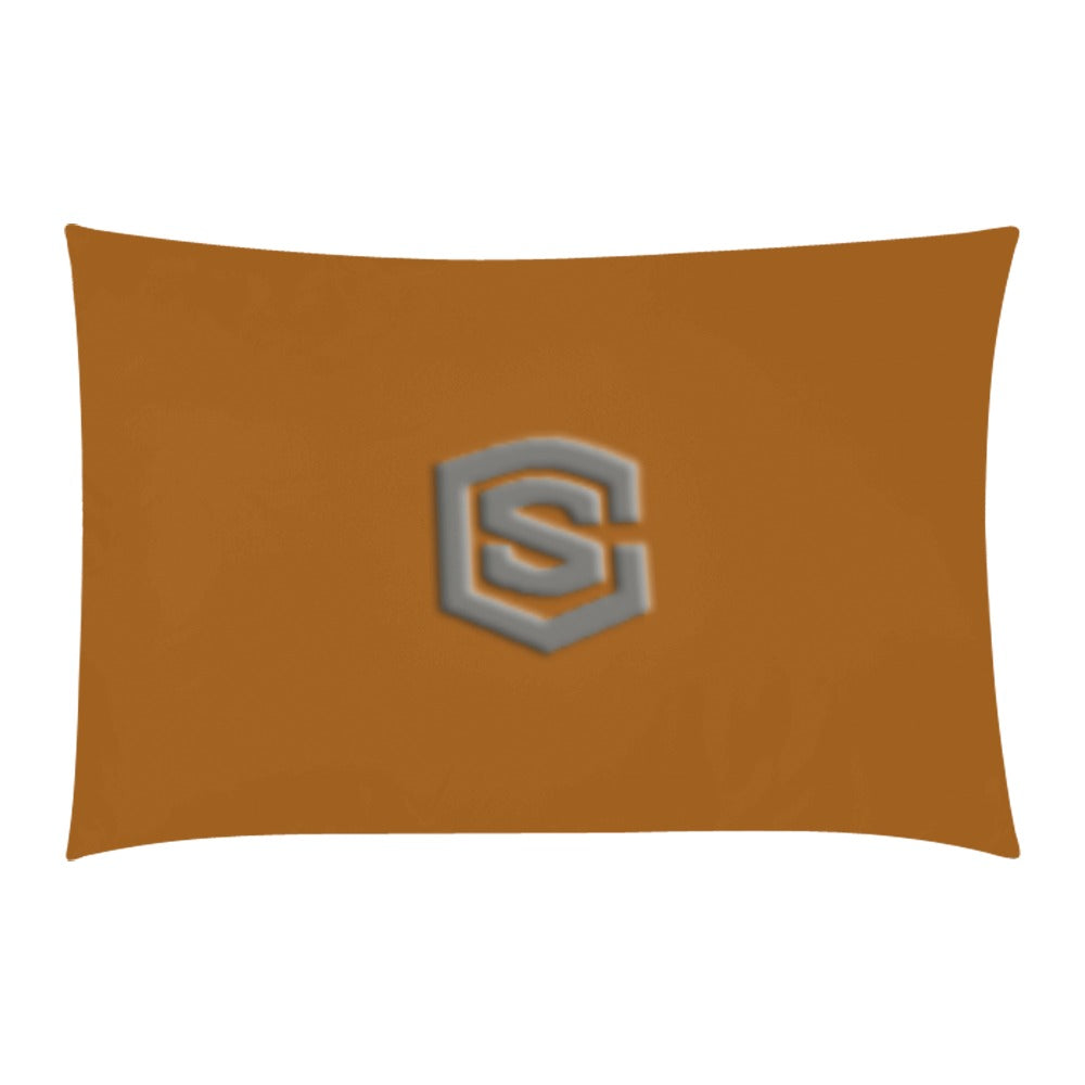 Brown 3-Piece Bedding Set (1 Duvet Cover 86"x70"; 2 Pillowcases 20"x30")(One Side) wtih Gray Logo 3-Piece Bedding Set (1 Duvet Cover 86"x70"; 2 Pillowcases 20"x30")(One Side)