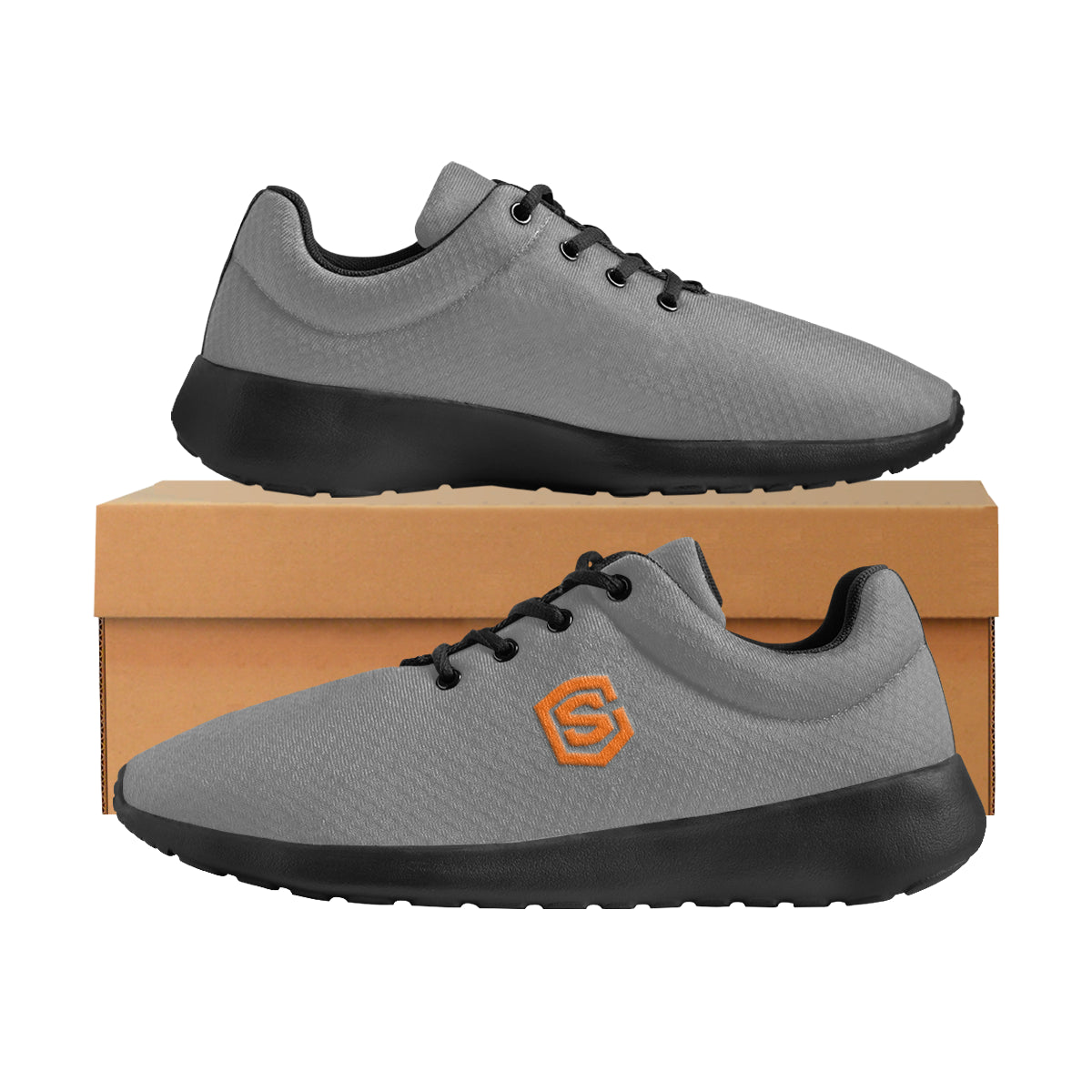 orange logo Men's Athletic Shoes (Model 0200)