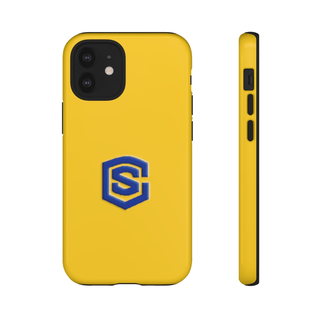 Yellow Tough Cases Blue Logo