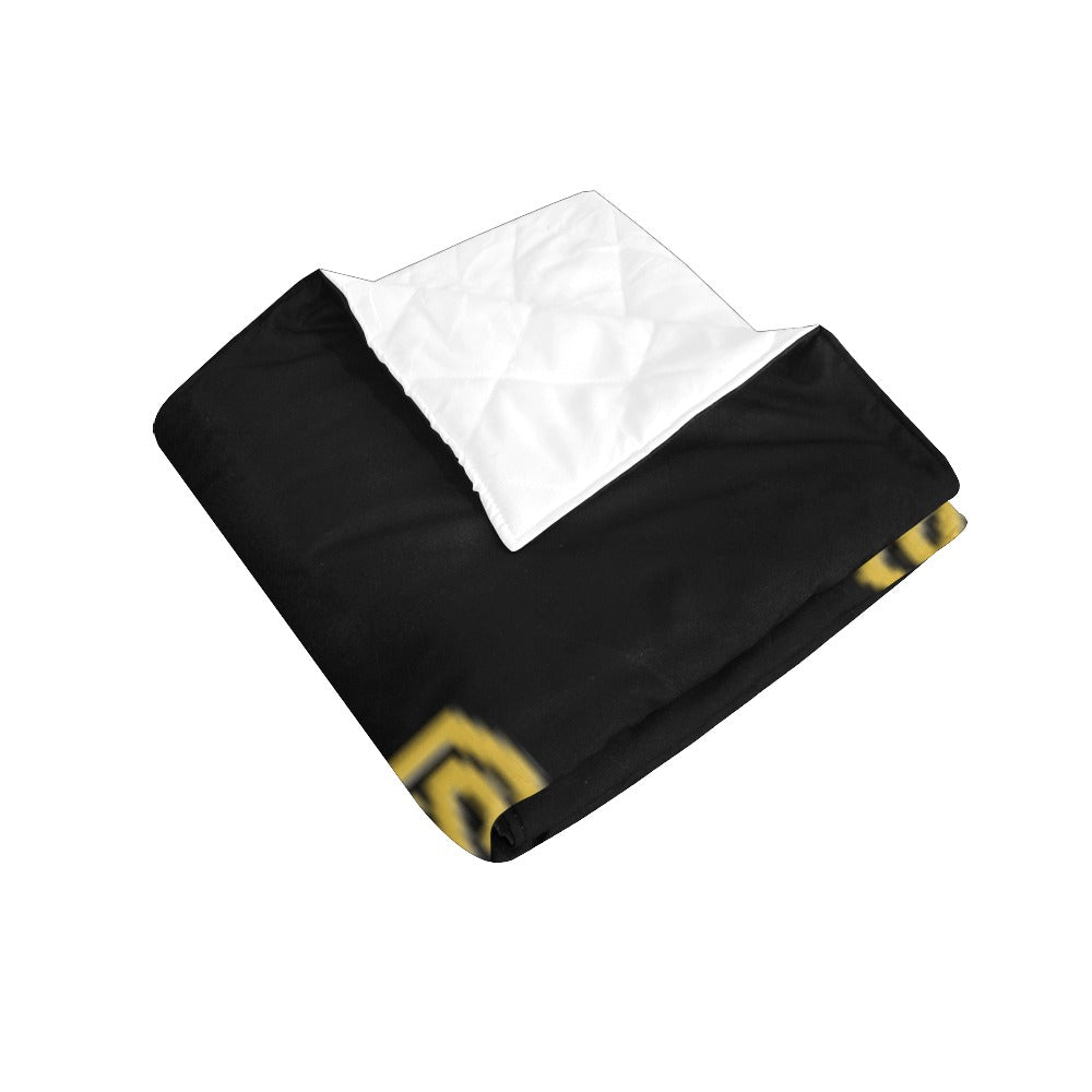 BLACK CISTOM QUILT GOLD LOGO Custom Quilt 70" x 80"