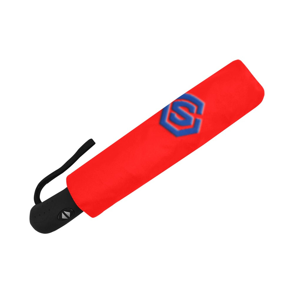 Red Anti-UV Automatic Umbrella With Blue Logo Anti-UV Automatic Umbrella(Outside Printing)(Model U09)