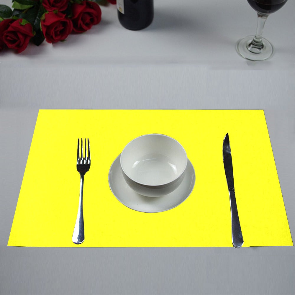 Yellow Placemats 12" x 18" With Brown Logo Placemats 12" x 18" (Set of 2)
