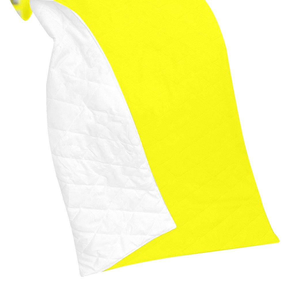 Yellow Quilt with Silver Logo Custom Quilt 70" x 80"