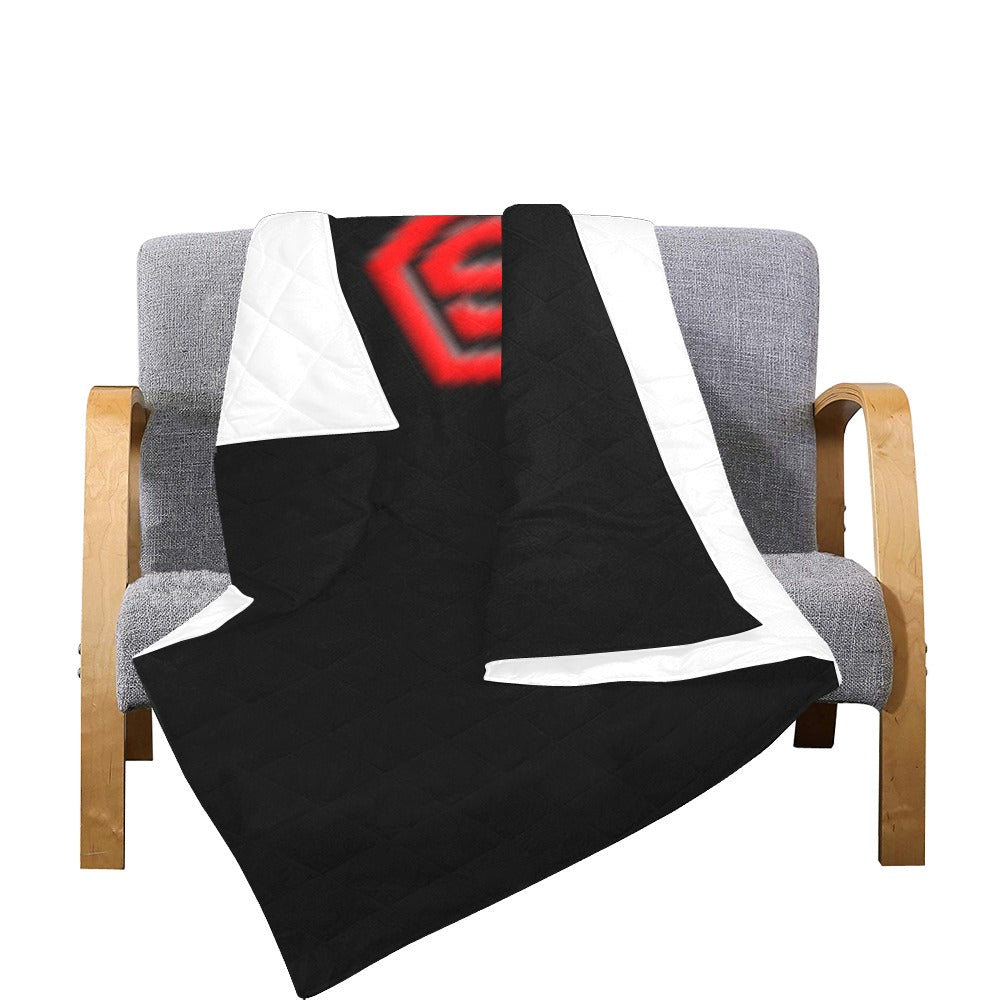BLACK CISTOM QUILT RED LOGO Custom Quilt 70" x 80"