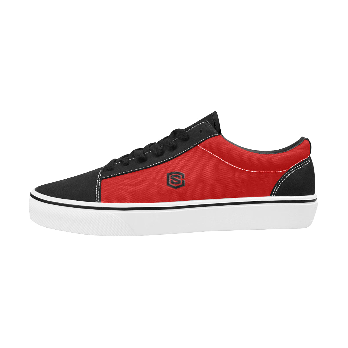 black logo Men's Low Top Skateboarding Shoes (Model E001-2)