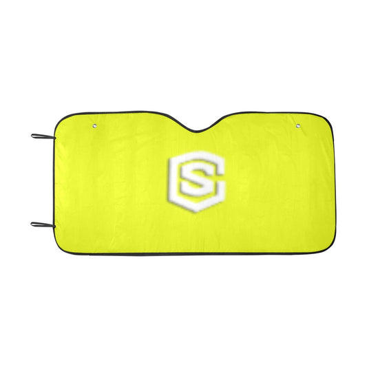 YELLOW AUTO SUN SHADE WITH WHITEL OGO Auto Sun Shade 55" x 29.53"