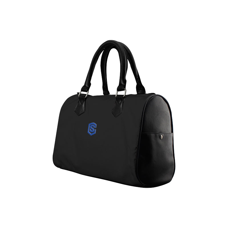 BLACK HANDBAG blue logo Boston Handbag (Model 1621)