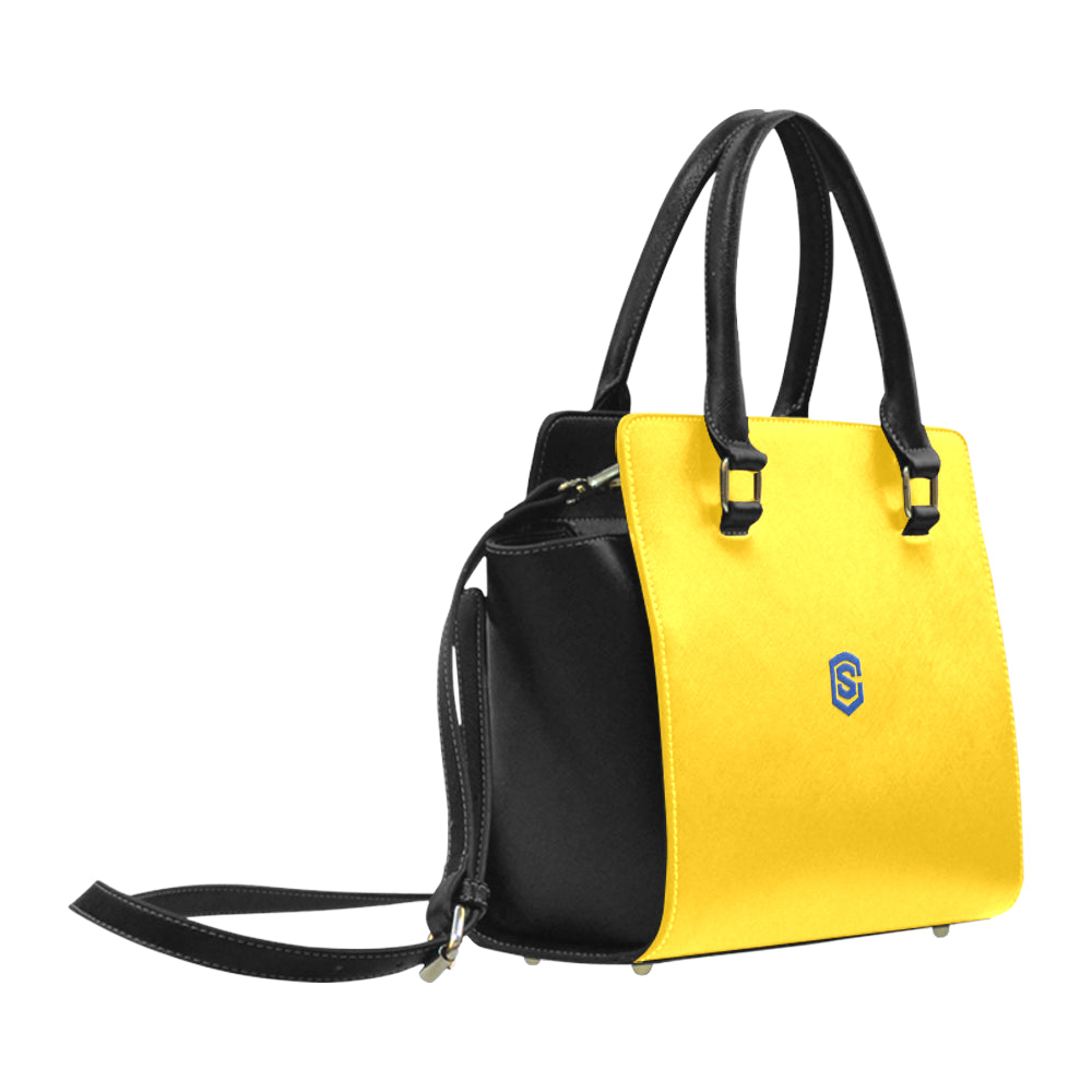 BLACK CLASSIC SHOULDER HANDBAG blue logo Classic Shoulder Handbag (Model 1653)