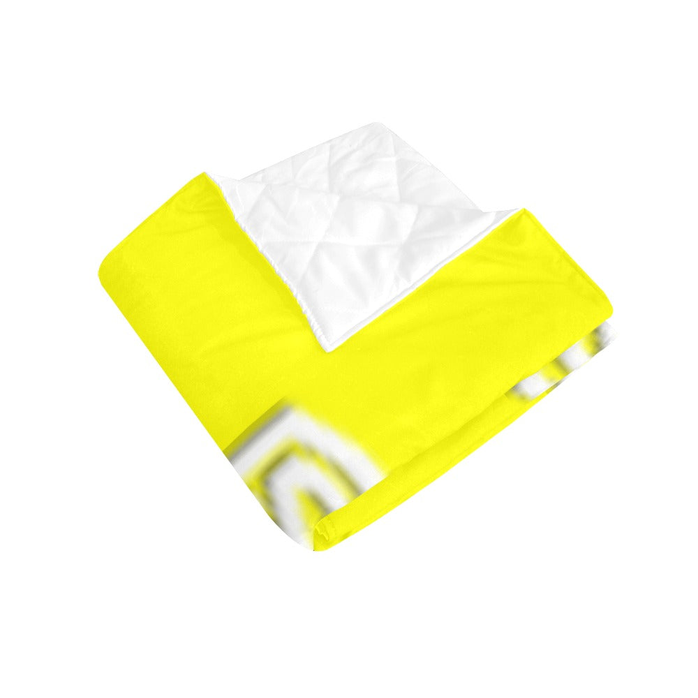 Yellow  Quilt with White Logo Custom Quilt  70" x 80"