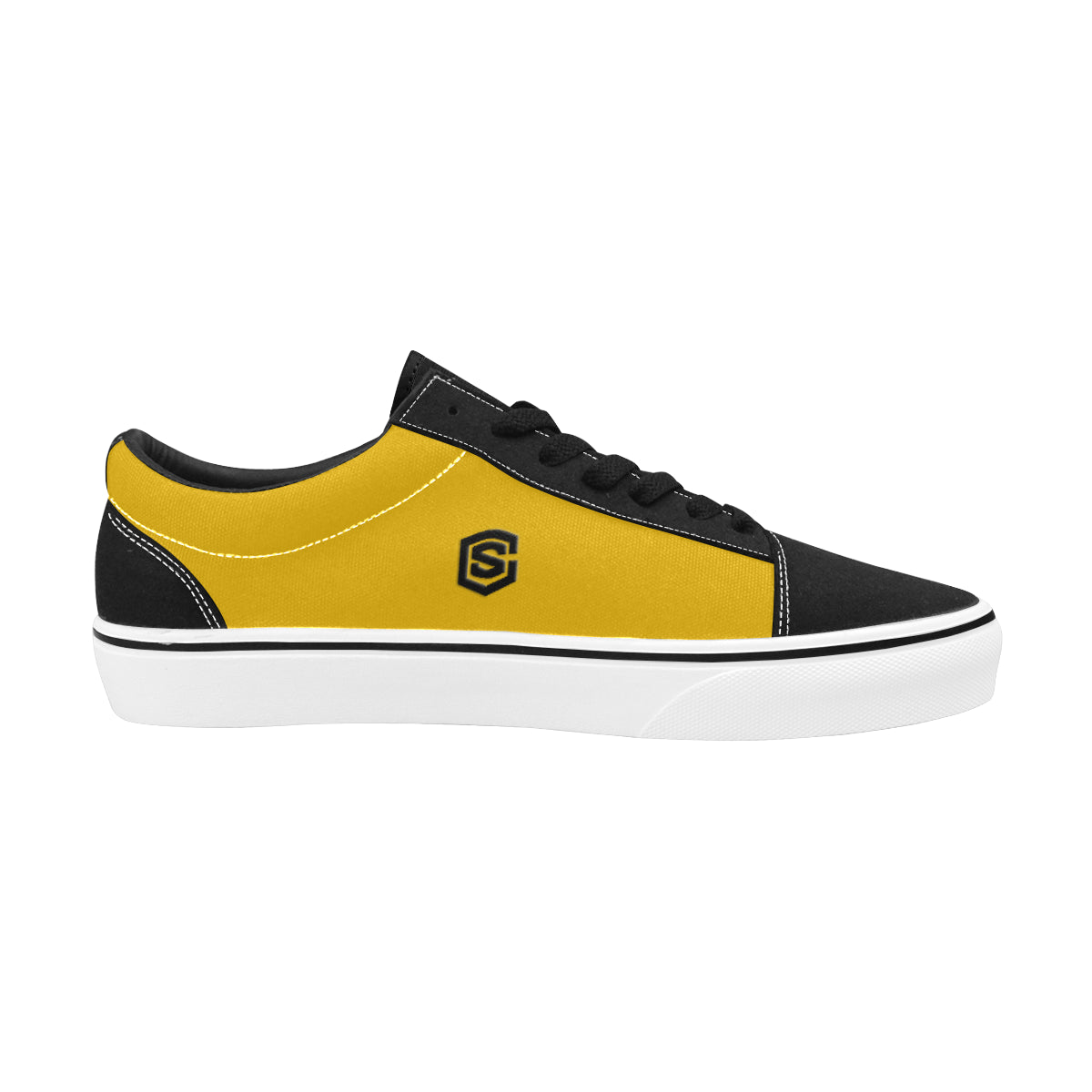 black logo Men's Low Top Skateboarding Shoes (Model E001-2)