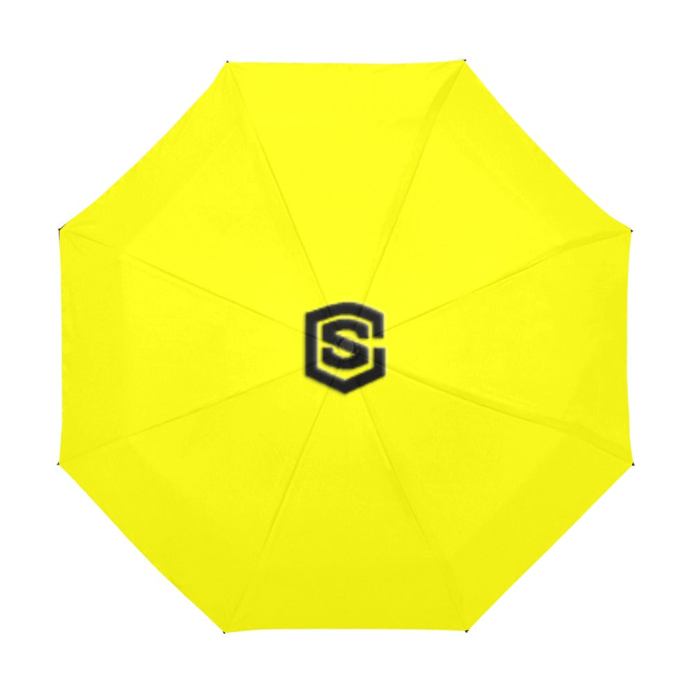 Yellow Anti-UV Automatic Umbrella With Black Logo Anti-UV Automatic Umbrella(Outside Printing)(Model U09)