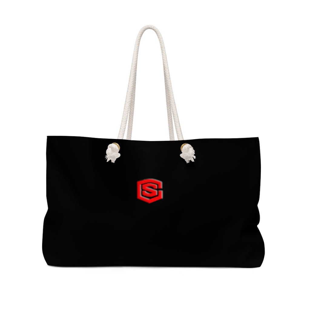 Black Weekender Bag Red Logo