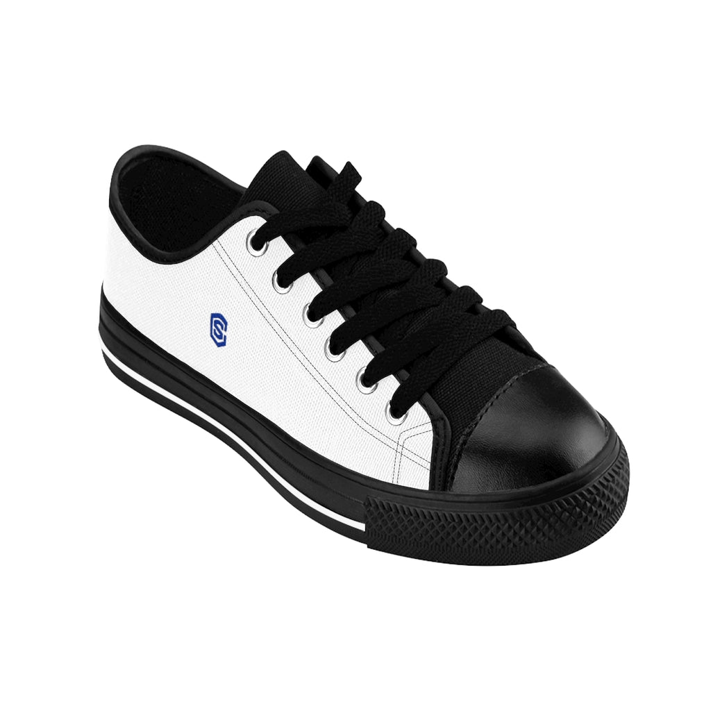 white Men's Sneakers - blue logo