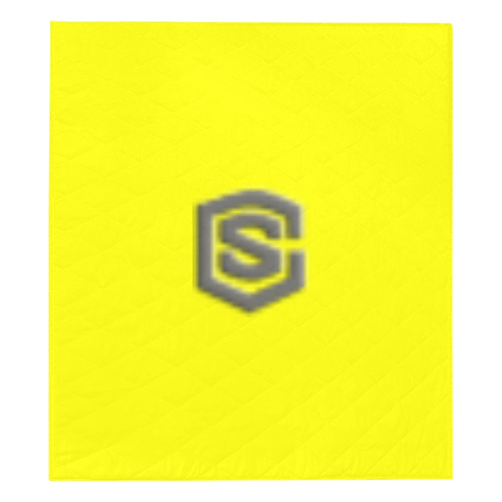 Yellow Quilt with Gray Logo Custom Quilt 70" x 80"