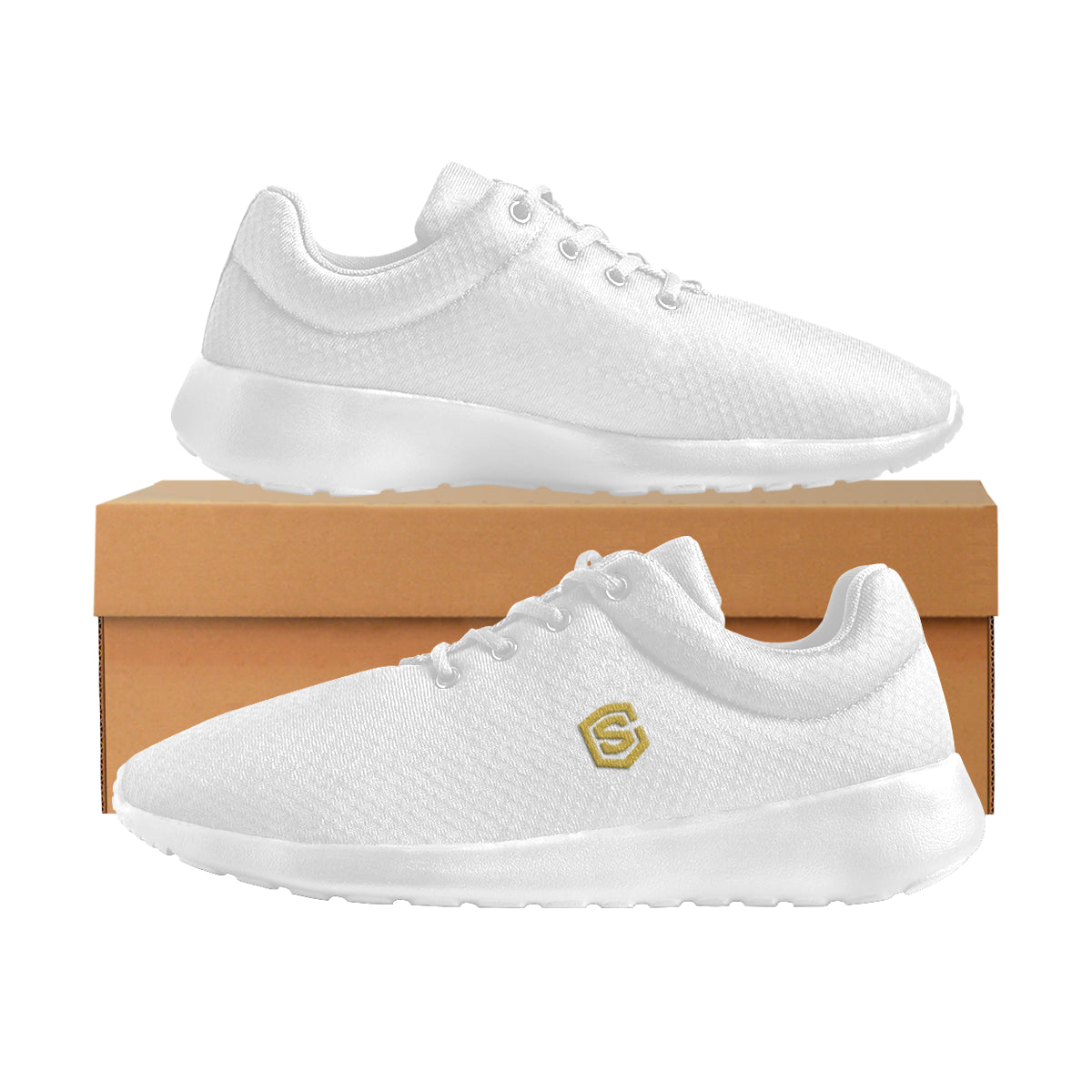 gold logo Women's Athletic Shoes (Model 0200)