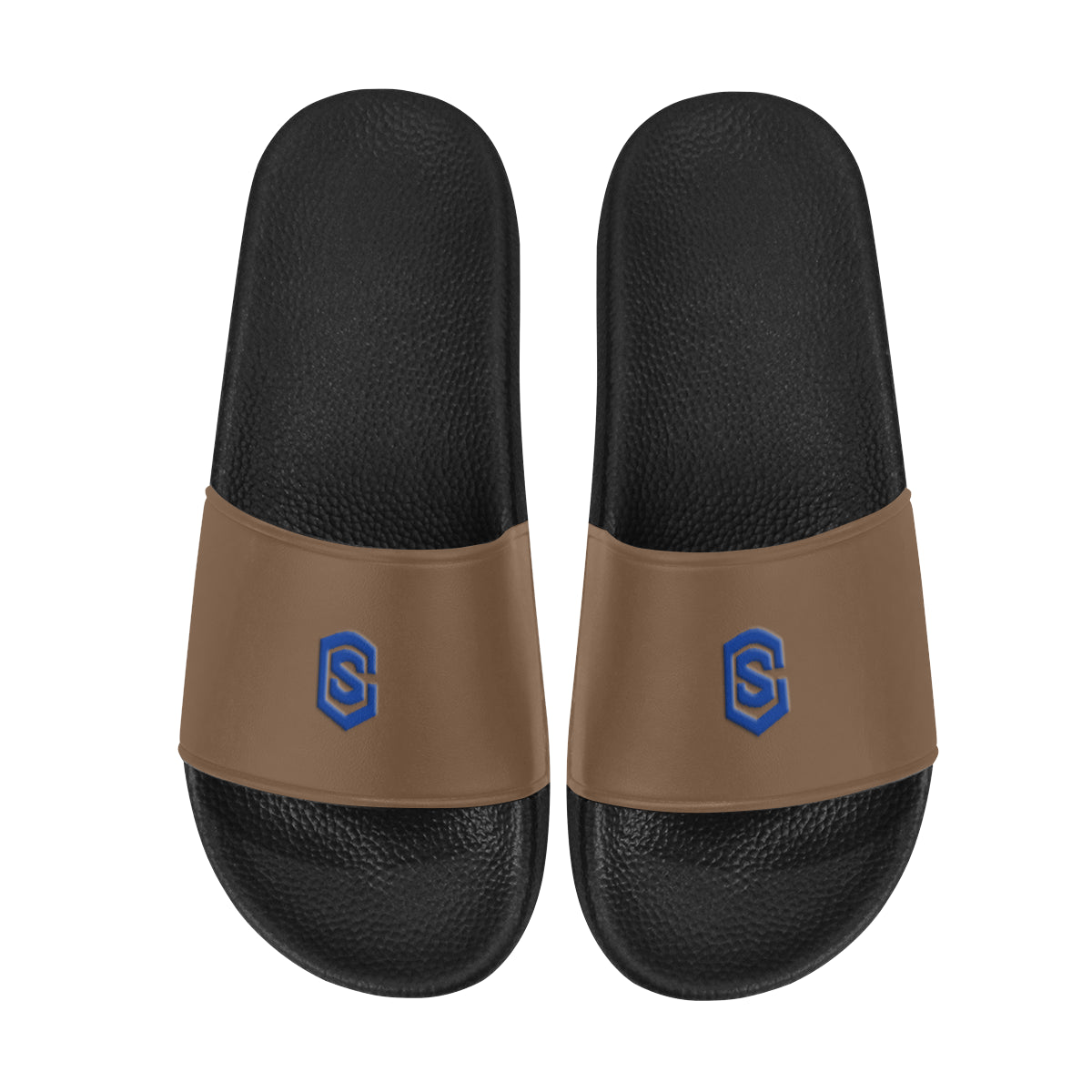 blue logo Men's Slide Sandals (Model 057)