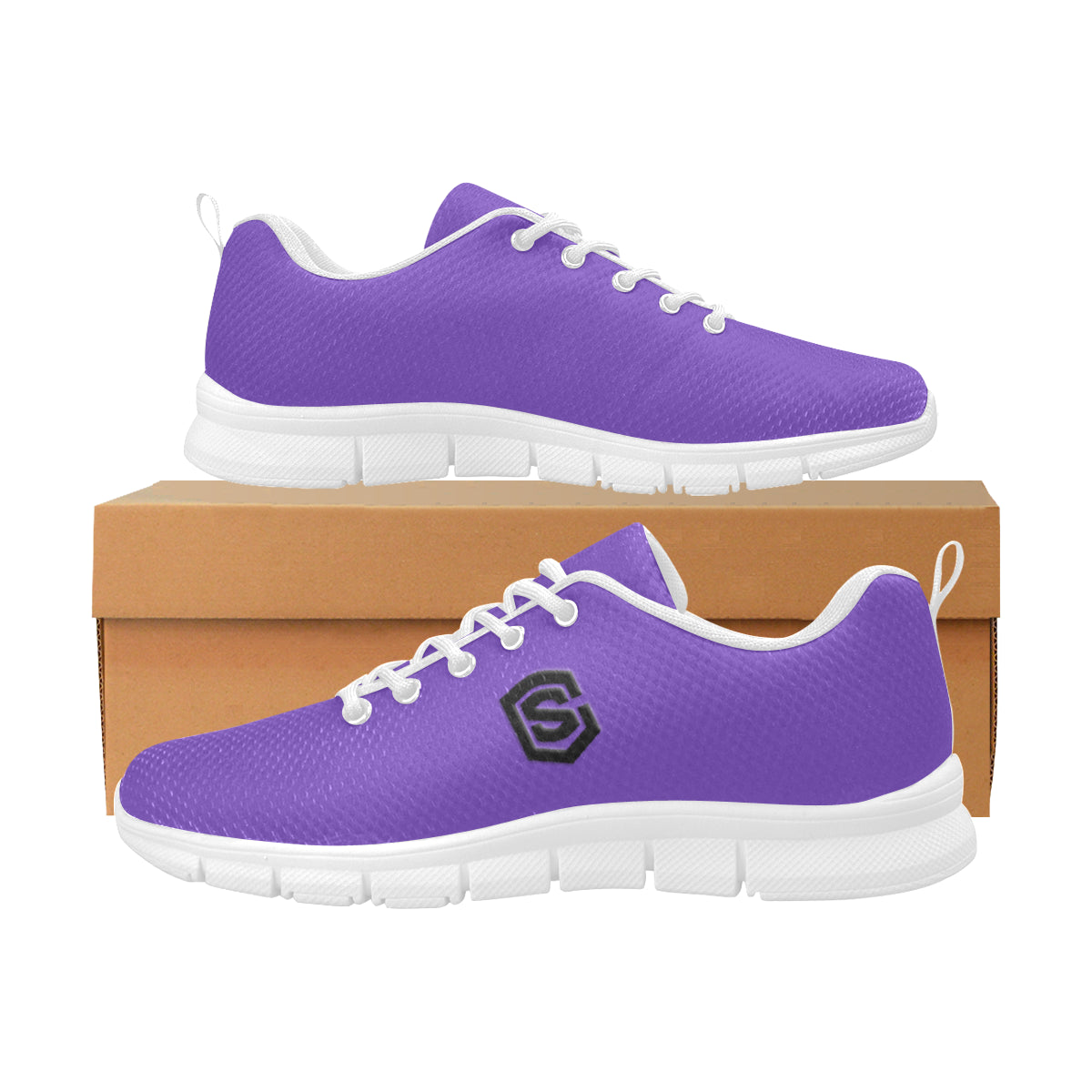 black logo Women's Breathable Running Shoes (Model 055)