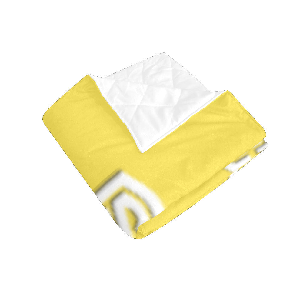 Yellow Custom Quilt White Logo Custom Quilt 50" x 60"