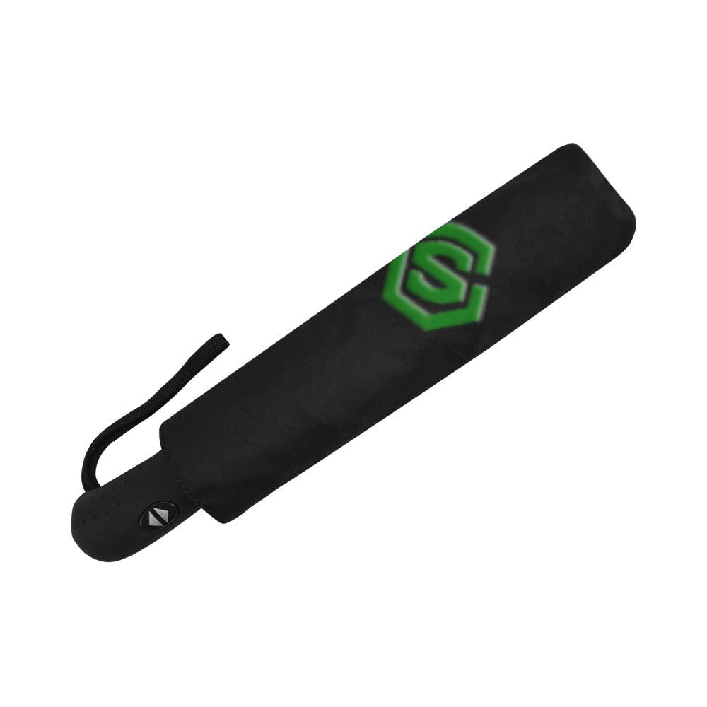 Black Anti-UV Automatic Umbrella With Green Logo Anti-UV Automatic Umbrella(Outside Printing)(Model U09)