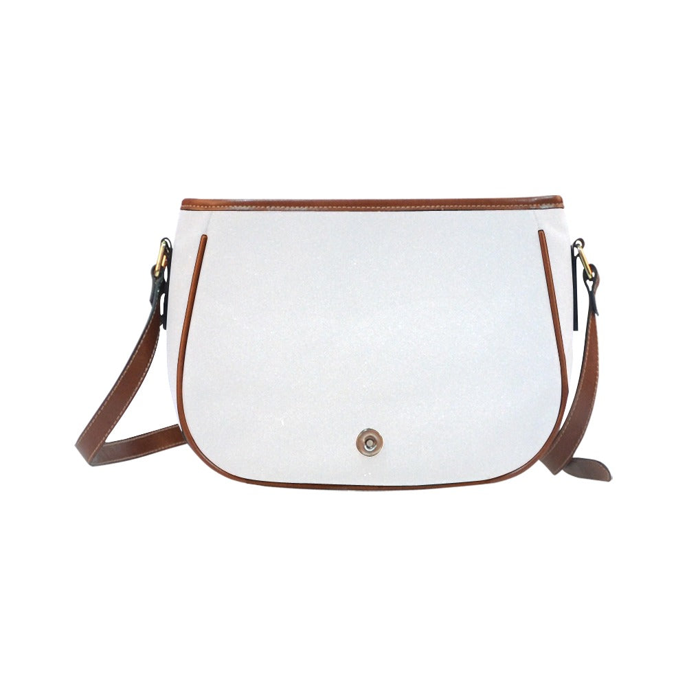 WHITE Saddle Bag WITH WHITE LOGO Saddle Bag (Model 1649) (Small)