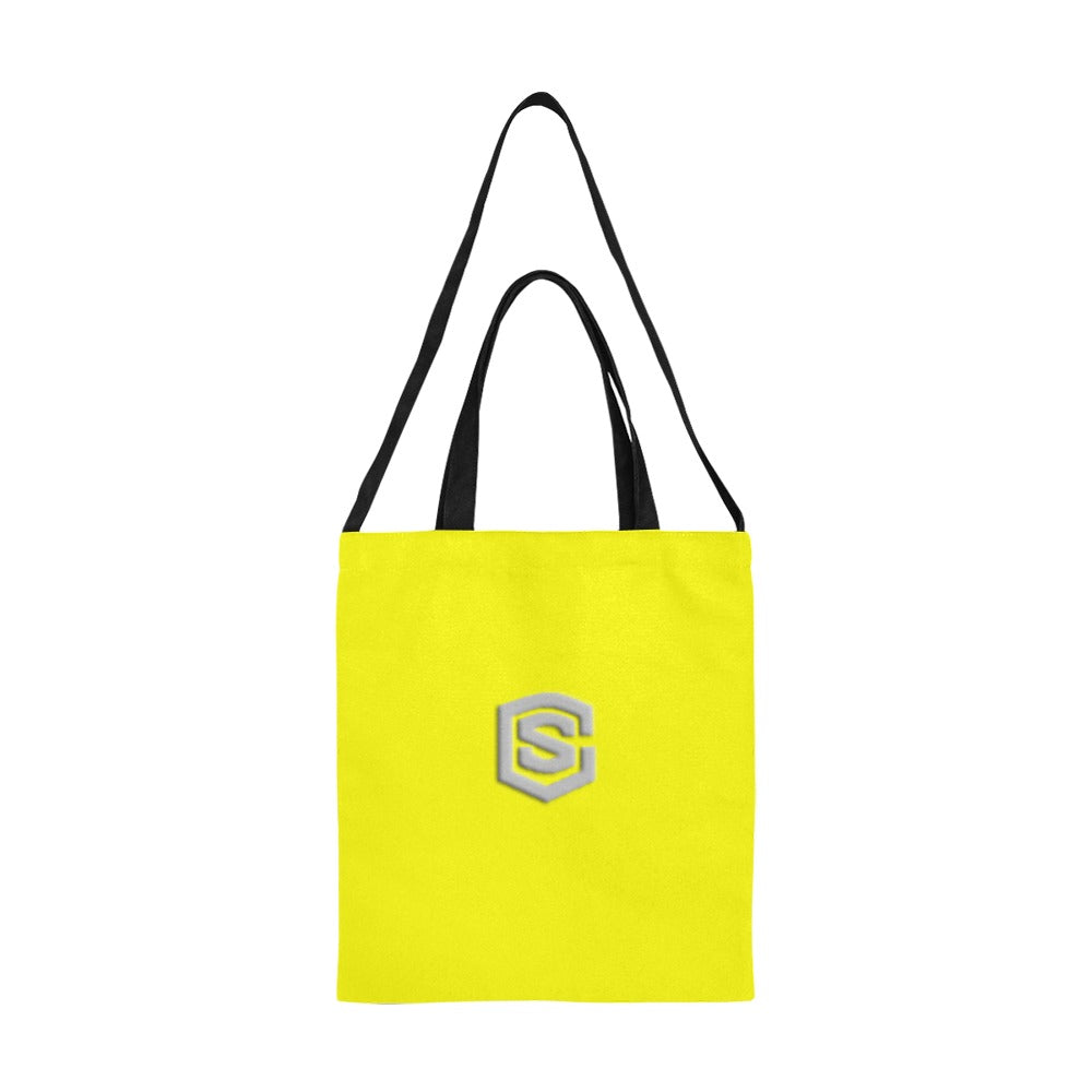Yellow All Over Print Canvas Tote Bag With Silver Logo All Over Print Canvas Tote Bag(Model1698)(Medium)