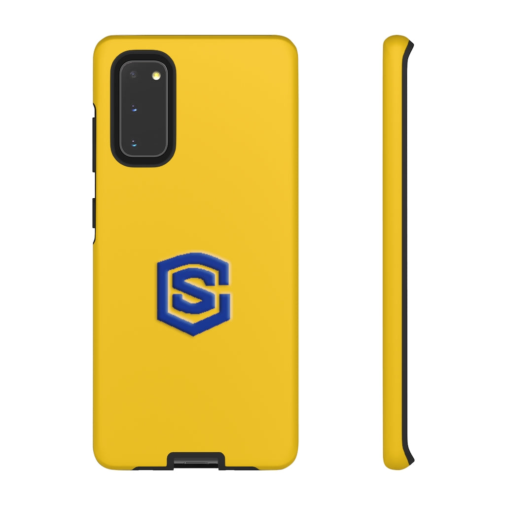 Yellow Tough Cases Blue Logo